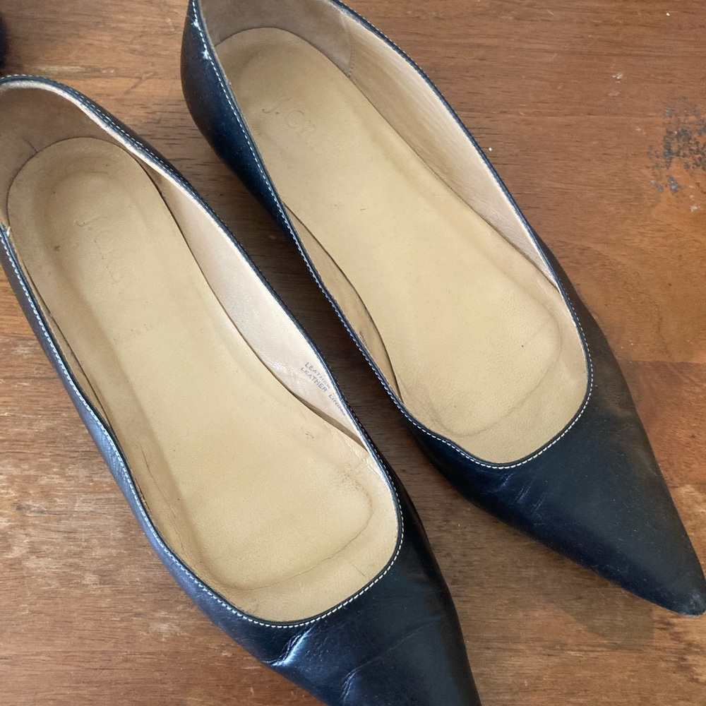 Classic Black Leather Women's Flats